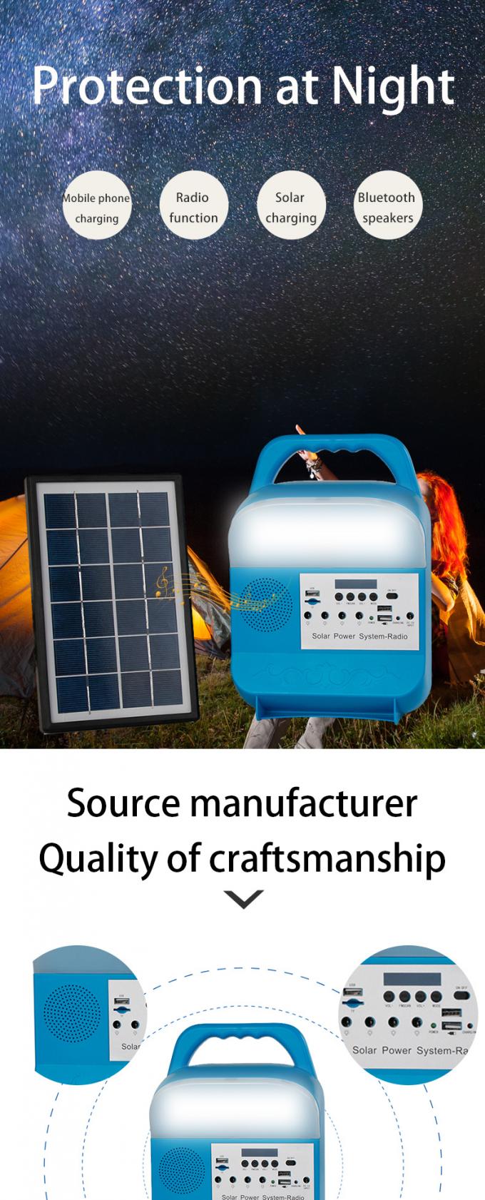 Petit système de production d'électricité solaire allumant le haut-parleur portatif de commerce extérieur Bluetooth de ménage avec la radio