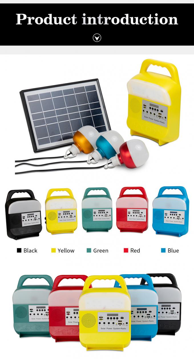 Lampe campante portative à la maison de système économiseur d'énergie léger rechargeable à énergie solaire de LED