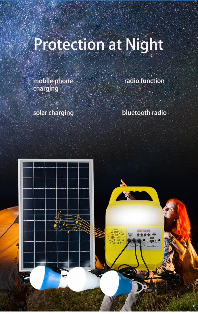 Système d'éclairage solaire avec le chargeur de téléphone portable, approprié portatifs à la maison et au camping