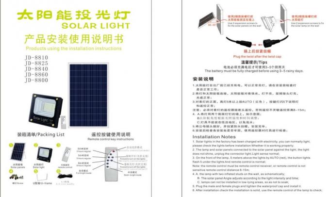 Lumière solaire du jardin LED 25W 60W 100W Jd-8840