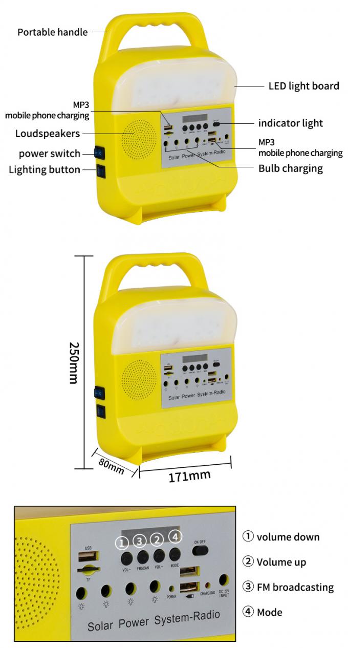 Petite urgence extérieure solaire de système d'éclairage avec la lampe mobile de puissance de haut-parleur par radio de Bluetooth