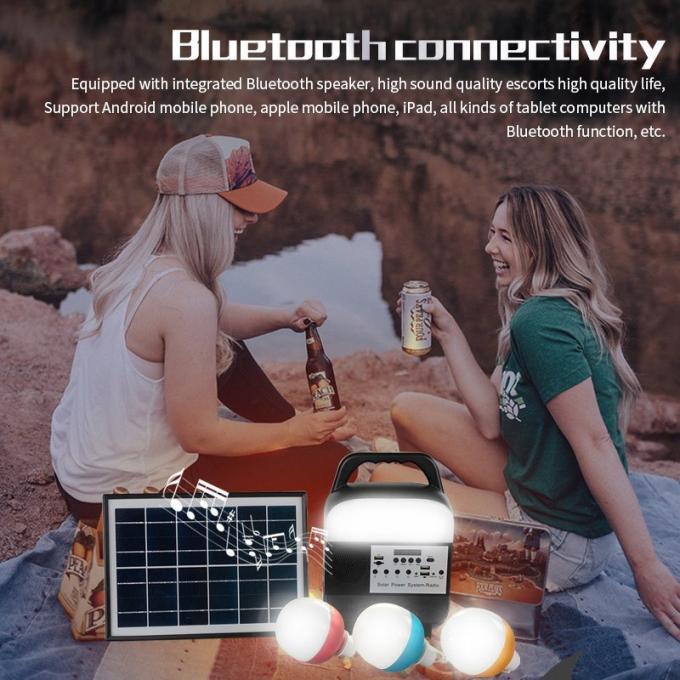 Petite urgence extérieure solaire de système d'éclairage avec la lampe mobile de puissance de haut-parleur par radio de Bluetooth