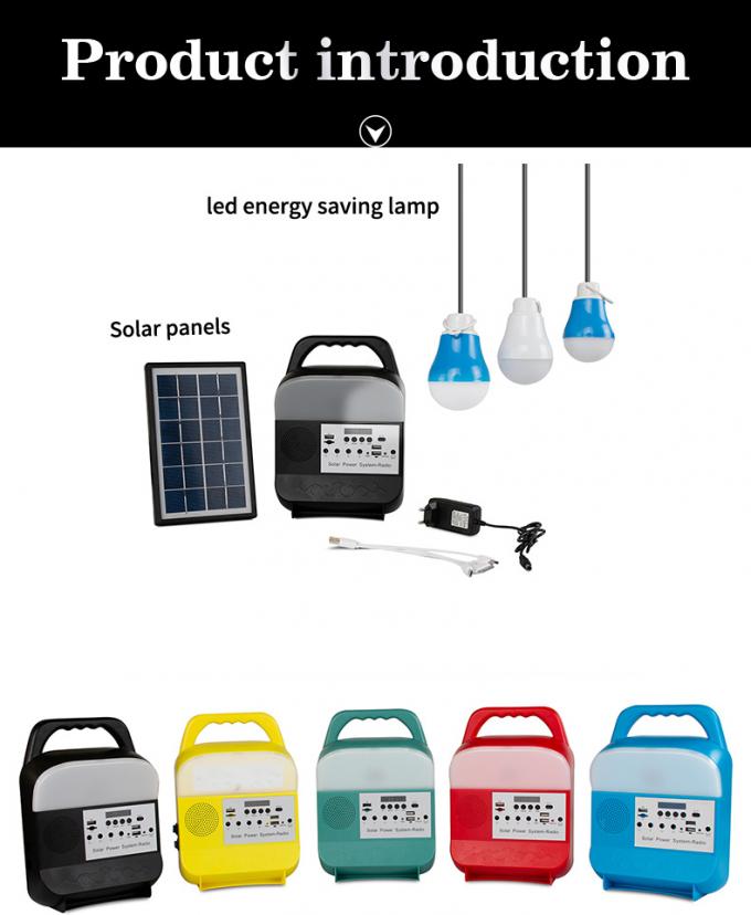 Lumière solaire de allumage à la maison du produit 5V Kit Power System Radio 3W 5W 10W d'usine de la Chine