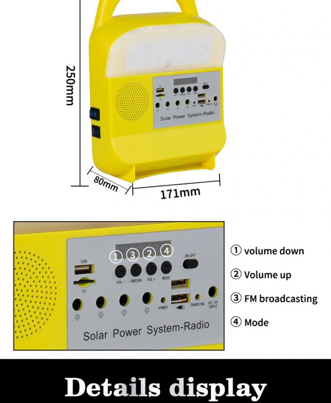 Lumière solaire de allumage à la maison du produit 5V Kit Power System Radio 3W 5W 10W d'usine de la Chine