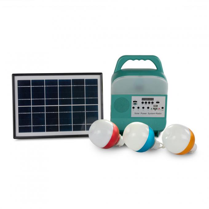 12W kit portatif de système d'éclairage d'énergie solaire d'ampoules du panneau solaire 4 LED pour la maison avec le téléphone portable chargeant de la parenthèse
