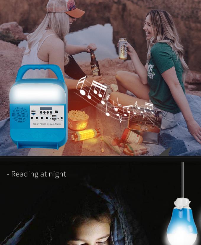 Lampe de remplissage de téléphone portable de système d'éclairage d'énergie solaire USB avec la lampe mobile par radio de puissance