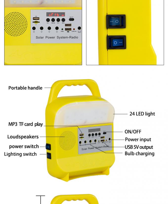 Kits de allumage solaires portatifs, panneaux solaires pour les systèmes à la maison de production d'électricité solaire