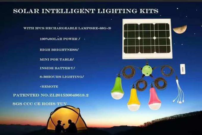 Lampe rechargeable solaire solaire du système énergétique de puissance 475lum avec le hub de 6 trous