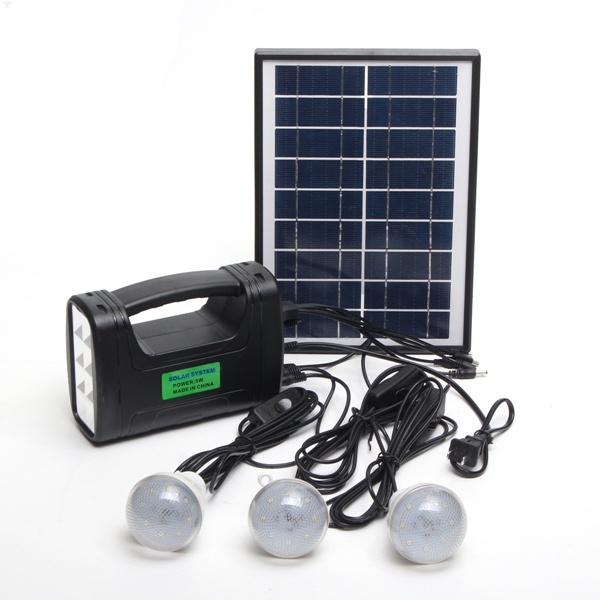 La lumière d'intérieur solaire de lumière de générateur de panneau solaire le font vous-même lampe solaire solaire solaire du kit 3W 4W 5W Light+3PCS