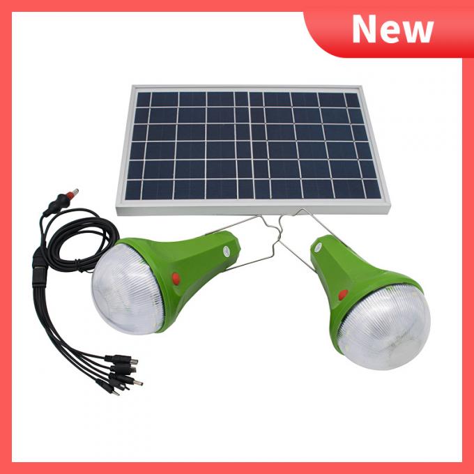 Solar Lighting Kit Panel 6W 6V LED Bulb Lamps