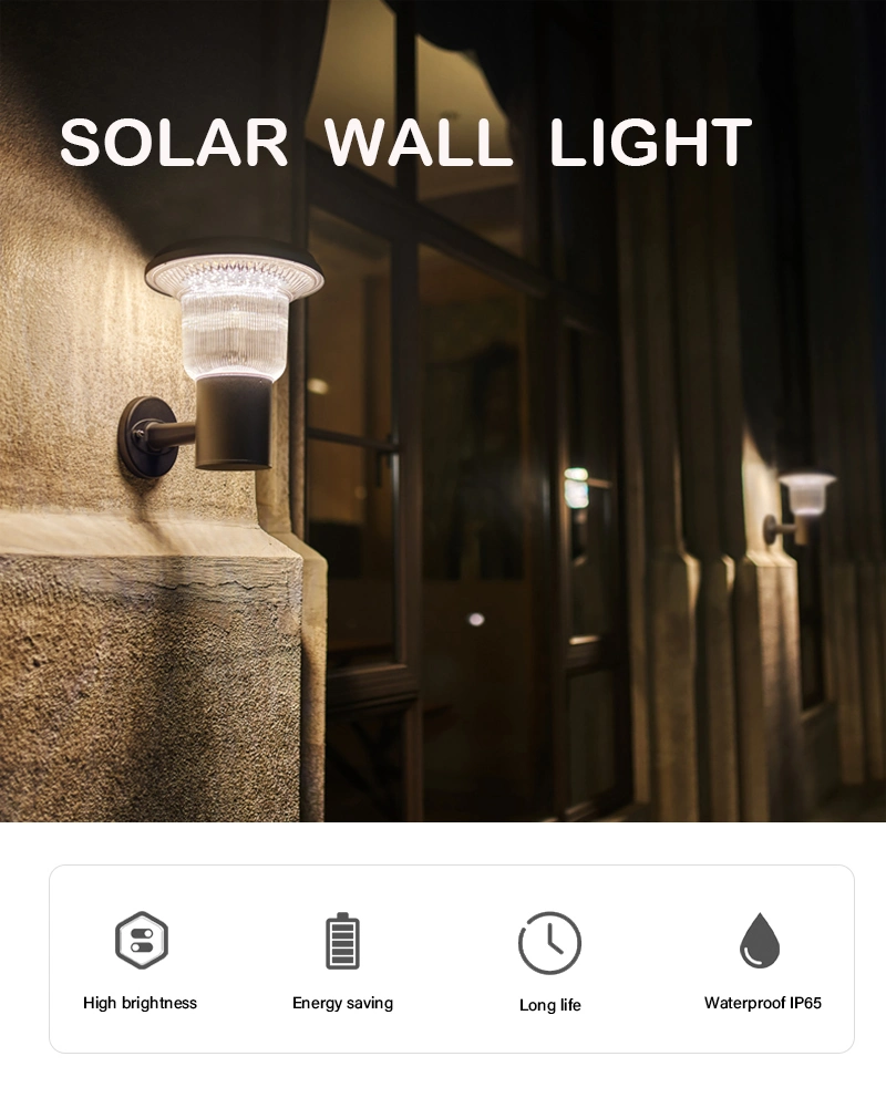 Lumière solaire imperméable extérieure en gros de mur d'IP65 3000K 6000K avec du CE RoHS