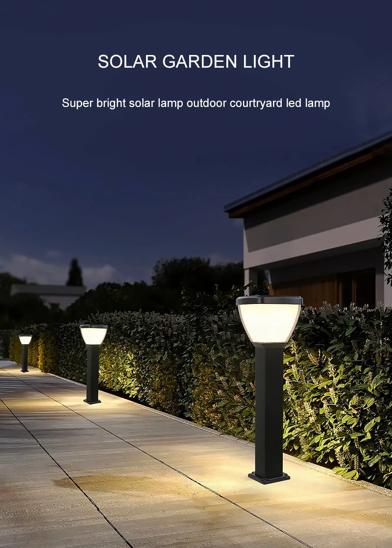 Lumière extérieure imperméable actionnée solaire de pilier de porte de Solar LED de barrière de yard de lampe de capteur pour la lumière solaire de jardin
