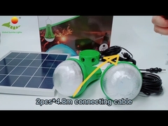 Kits légers solaires d'ampoule de la CE ROHS 10W 5V 2pcs*3W avec Panel-88G-2 solaire mono